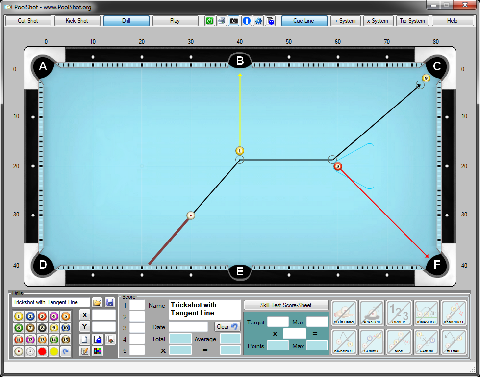 Trickshot with Tangent Line